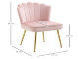 Velvet-Feel Shell Accent Chair - Pink T3398P340977