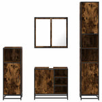 4 Piece Bathroom Furniture Set Smoked Oak Engineered Wood 3301207