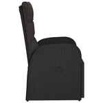 Reclining Garden Chairs with Cushions 2 pcs Black Poly Rattan 319547