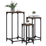 ZNTS Nesting Side Tables 3 pcs Brown Oak Engineered Wood 838942