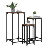 ZNTS Nesting Side Tables 3 pcs Brown Oak Engineered Wood 838942