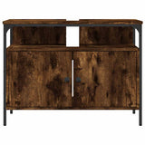 Bathroom Sink Cabinet Smoked Oak 80x30x60 cm Engineered Wood 842443