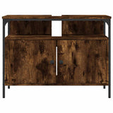 Bathroom Sink Cabinet Smoked Oak 80x30x60 cm Engineered Wood 842443