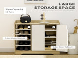Shoe Storage with Double Doors and Open Shelves 13 Pair Shoe Storage Organizer for Entryway Hallway T3398P343166