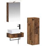 Bathroom Cabinet Set 4 pcs Old Wood 50 x 14.5 x 70 cm 3407389