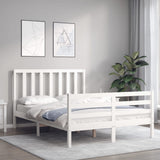 Bed Frame without Mattress White 140x190 cm Solid Wood Pine 3193772