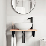 Basin Shelf Wall Mounted Steel and Solid Wood Oak 3302563