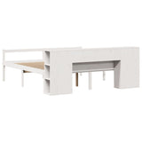 Bookcase Bed without Mattress White 200x200 cm Solid Wood Pine 3321978