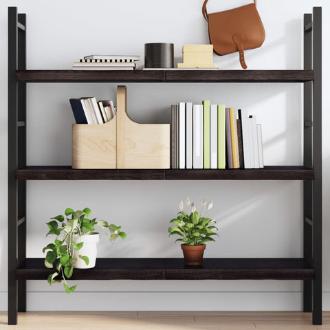 ZNTS Wall Shelf Dark Brown 120x30x cm Treated Solid Wood Oak 363812