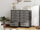 Chest of Ten Fabric Drawers - Charcoal Grey T3398P377781