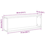 Wall Cube Shelf 2 pcs Sonoma Oak 80x15x26.5 cm Engineered Wood 807115