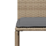 7 Piece Garden Dining Set with Cushions Beige Poly Rattan 369012