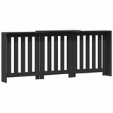 Radiator Cover Black 205x21.5x83.5 cm Engineered Wood 852763