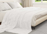 Throw Blanket White 240 x 220 cm Fleece 42016847