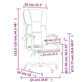 Reclining Office Chair Light Grey Fabric 349794