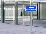 Pedestal Poster Stand 32 x 27 x 119 cm Cast Iron Silver 42030064