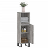 Bathroom Cabinet Grey Sonoma 30x30x100 cm Engineered Wood 831570