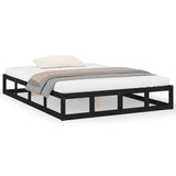 Bed Frame without Mattress Black 180x200 cm Super King Solid Wood 820815