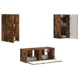TV Cabinet Set Wall-mounted 6 pcs Smoked Oak Engineered Wood 3409065