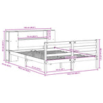 Bookcase Bed without Mattress 120x190 cm Small Double Solid Wood Pine 3321844