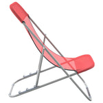Folding Beach Chairs 2 pcs Red Textilene&Powder-coated Steel 360189