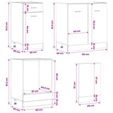 Kitchen Unit Lyon 8 pcs Black Oak Engineered Wood 3445843