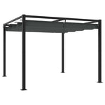 ZNTS Garden Gazebo with Retractable Roof Anthracite 3x3 m Steel 4003962