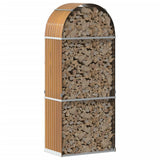 Log Holder Wood Look 80x45x190 cm Galvanised Steel 364580