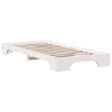 Bed Frame White 90 x 190 cm Solid Pine Wood 872885