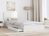 Storage Bed with Headboard White 100 x 200 cm Engineered Wood 3412714