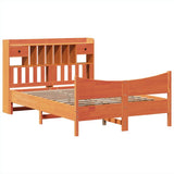Bed Frame without Mattress Wax Brown 160x200 cm Solid Wood Pine 3323373