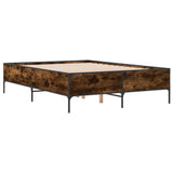 Bed Frame without Mattress Smoked Oak 140x190 cm 3279809
