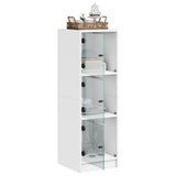 Highboard with Glass Doors White 35x37x109 cm 836385