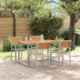 Garden Dining Set 5 pcs Grey and brown 140 x 80 x 75 cm 3284351
