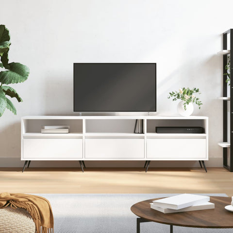 ZNTS TV Cabinet White 150x30x44.5 cm Engineered Wood 831252
