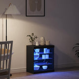 LED Sideboard Black Oak 60.5 x 37 x 67 cm Engineered Wood 863044