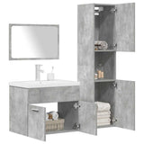 4 Piece Bathroom Furniture Set Concrete Grey Engineered Wood 3324899