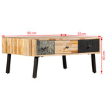 Coffee Table Solid Reclaimed Teak 90x65x40 cm 245404
