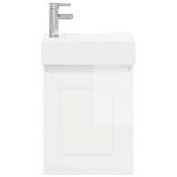 Bathroom Vanity Unit with Tap High Gloss White 889465