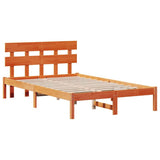 Bed Frame with Headboard Brown 135 x 190 cm Solid Pine wood 872175