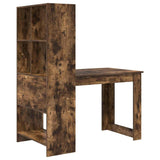 Desk with Shelf Smoked Oak 122 x 67 x 145 cm Engineered Wood 3337261