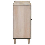 Sideboard Bleached White 90 x 33 x 75 cm Solid Mango Wood 4018144