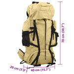ZNTS Hiking Backpack Khaki 80 L Oxford Fabric 4009973