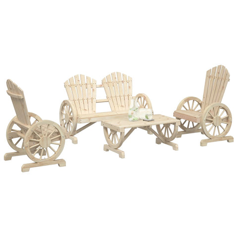 ZNTS 4 Piece Garden Lounge Set Solid Wood Fir 3207125