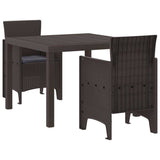 Garden Dining Set 3 pcs Brown Polypropylene 3378680