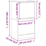 Shoe Cabinet Black Engineered wood 60x42x108 cm Shoe Cabinet 3214386