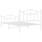 Metal Bed Frame without Mattress with Footboard White 100x200cm 353501