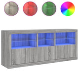Sideboard with LED Lights Grey Sonoma 162x37x67 cm 3209000