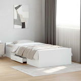 Bed Frame with Drawers without Mattress White 75x190 cm Small Single 3280349