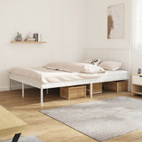 Metal Bed Frame without Mattress with Headboard White 160x200cm 350934